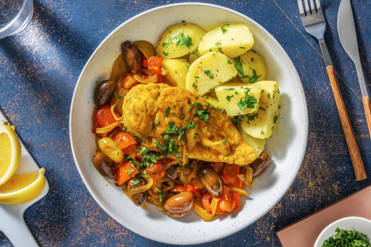 Tajine de poulet aux olives & poivron