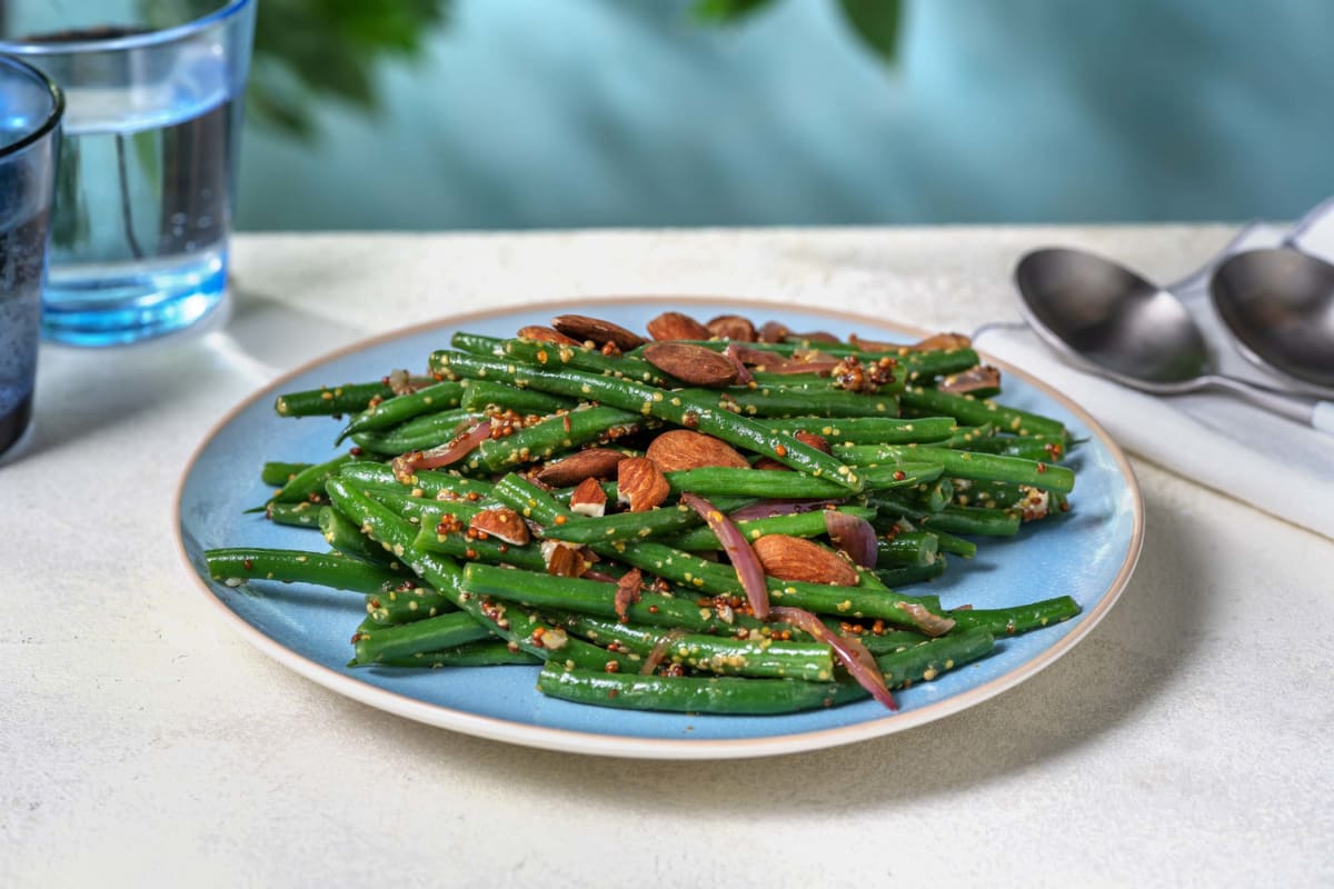 Garlic and Mustard Green Beans