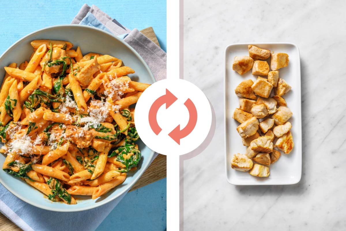 Spicy Creamy Cajun Diced Chicken Breast Pasta