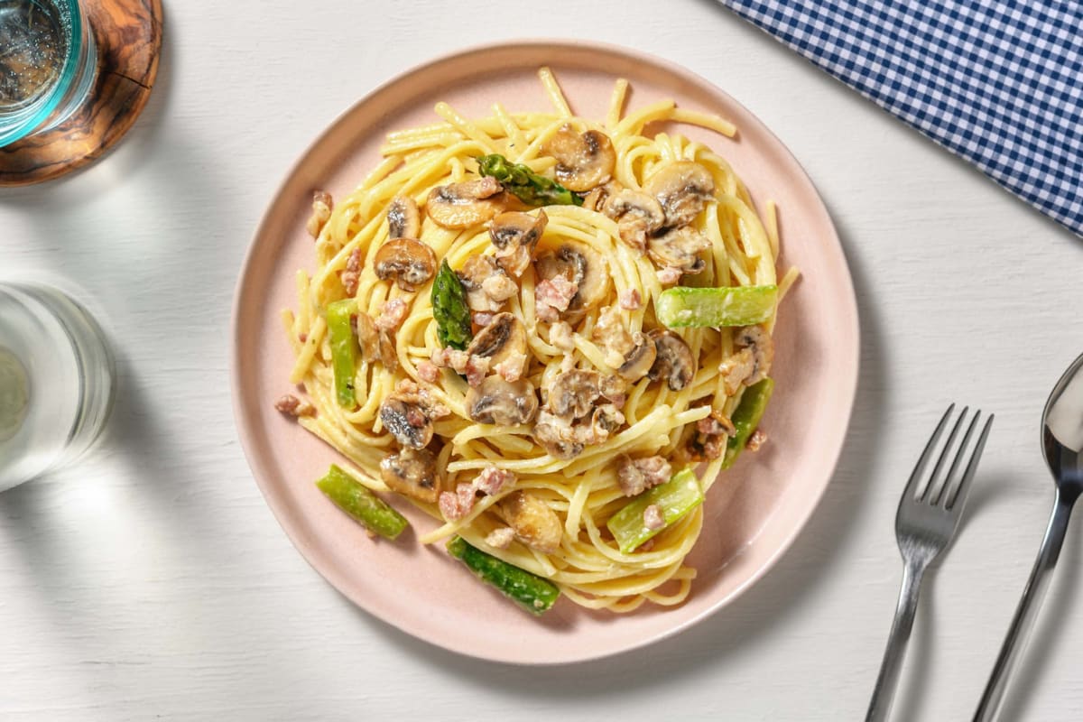 Presto Chicken, Bacon and Mushroom Linguine