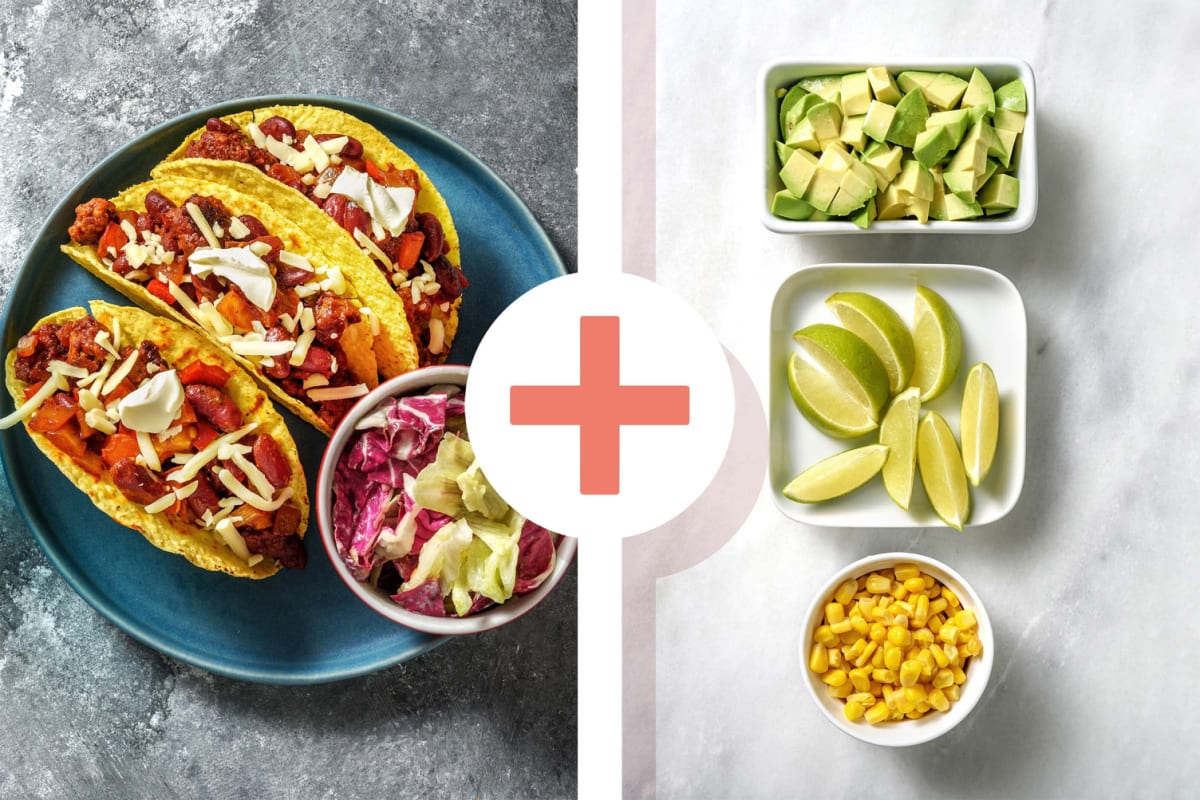 Double veggie - Knapperige taco's met kipgehakt 