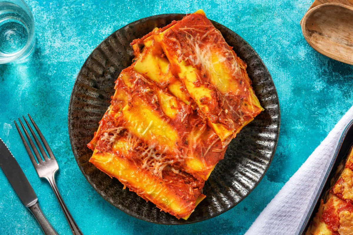 Cannelloni farcis de viande hachée et épinards