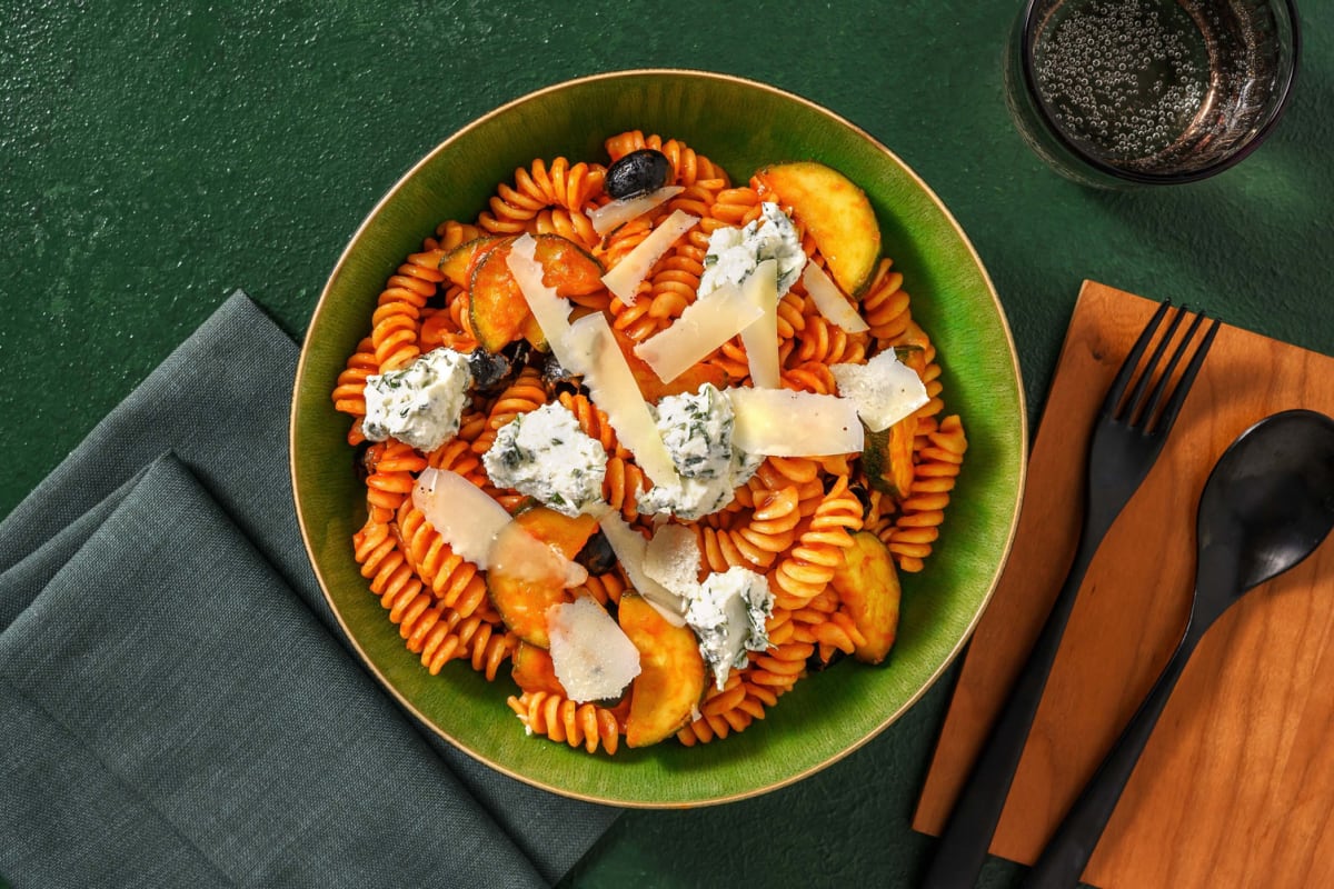 Schnelle Fusilli mit Basilikum-Ricotta