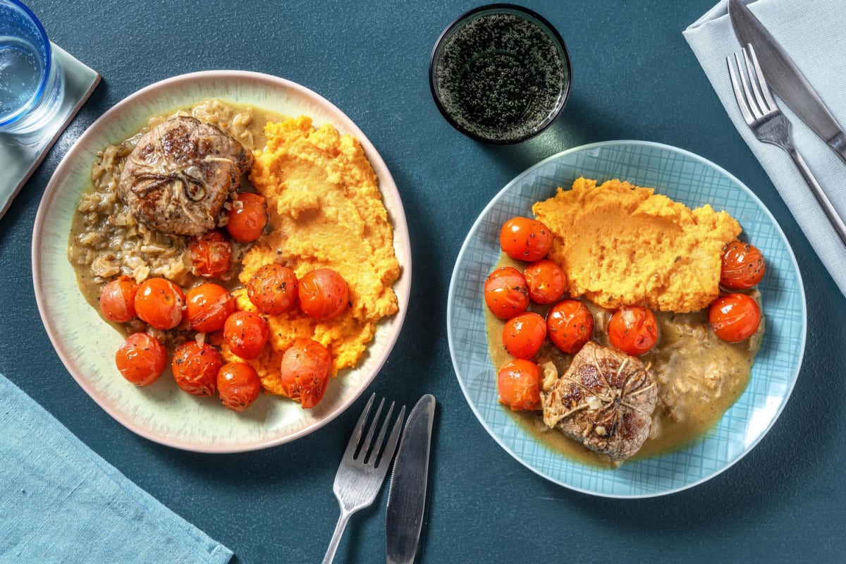 Paupiette de veau sauce à l'oignon