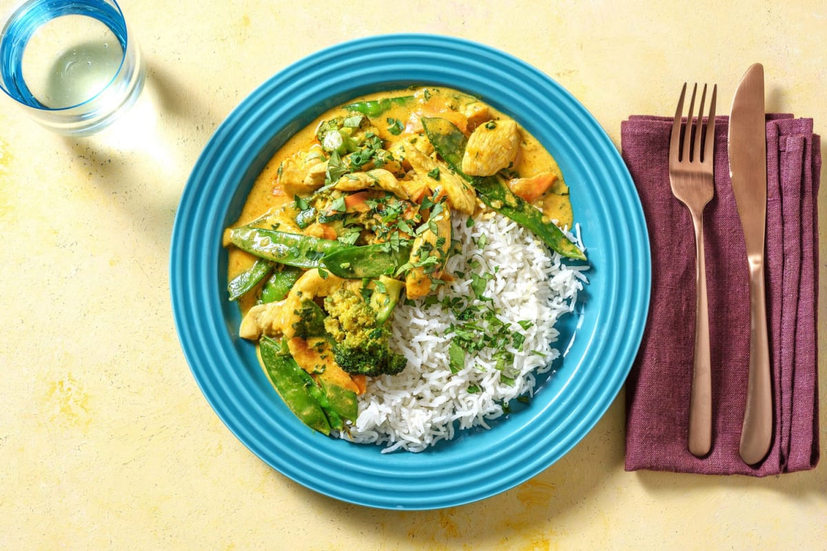 Hähnchencurry mit Kräuterreis