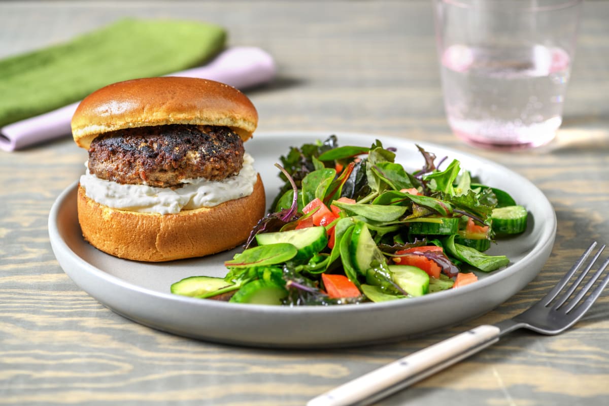 Hamburguesa casera de ternera con mayonesa