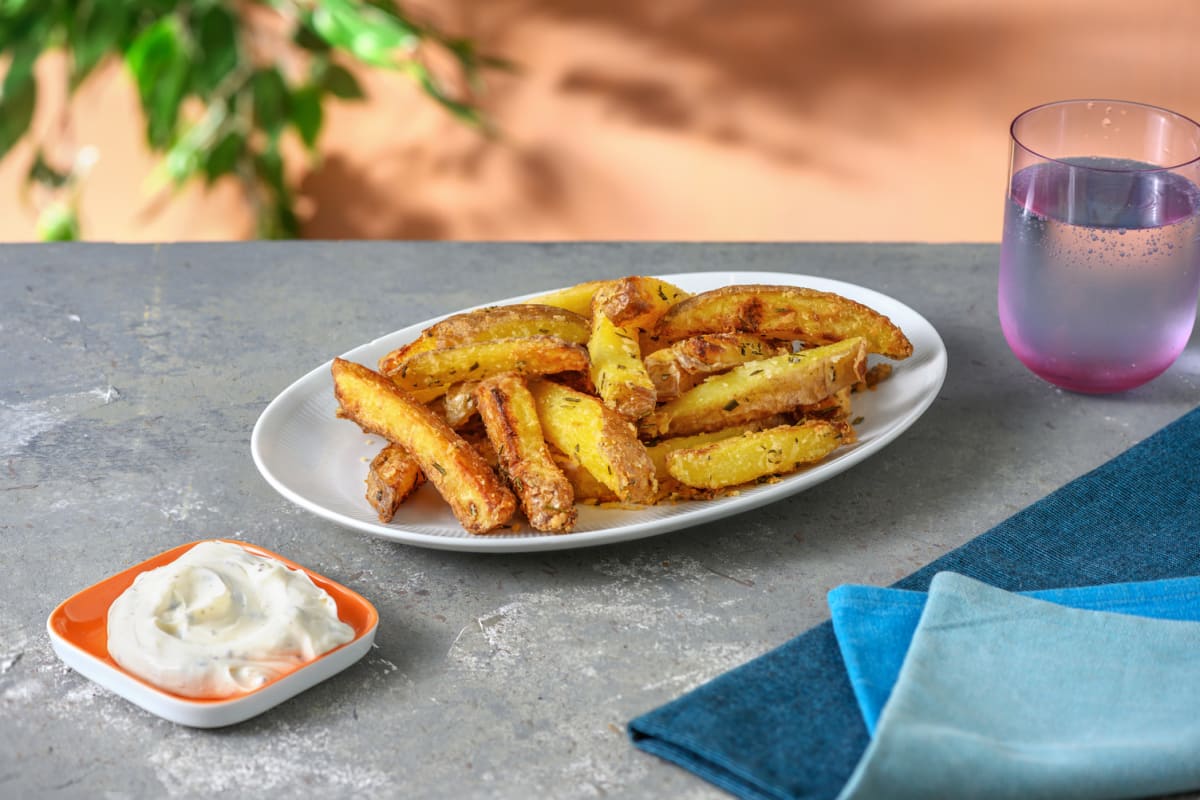 Double Cooked Rosemary Salted Chips with Truffle Mayo Serves 2