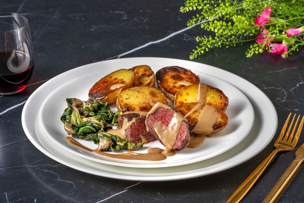 Fillet Steak and Creamy Mushroom Sauce