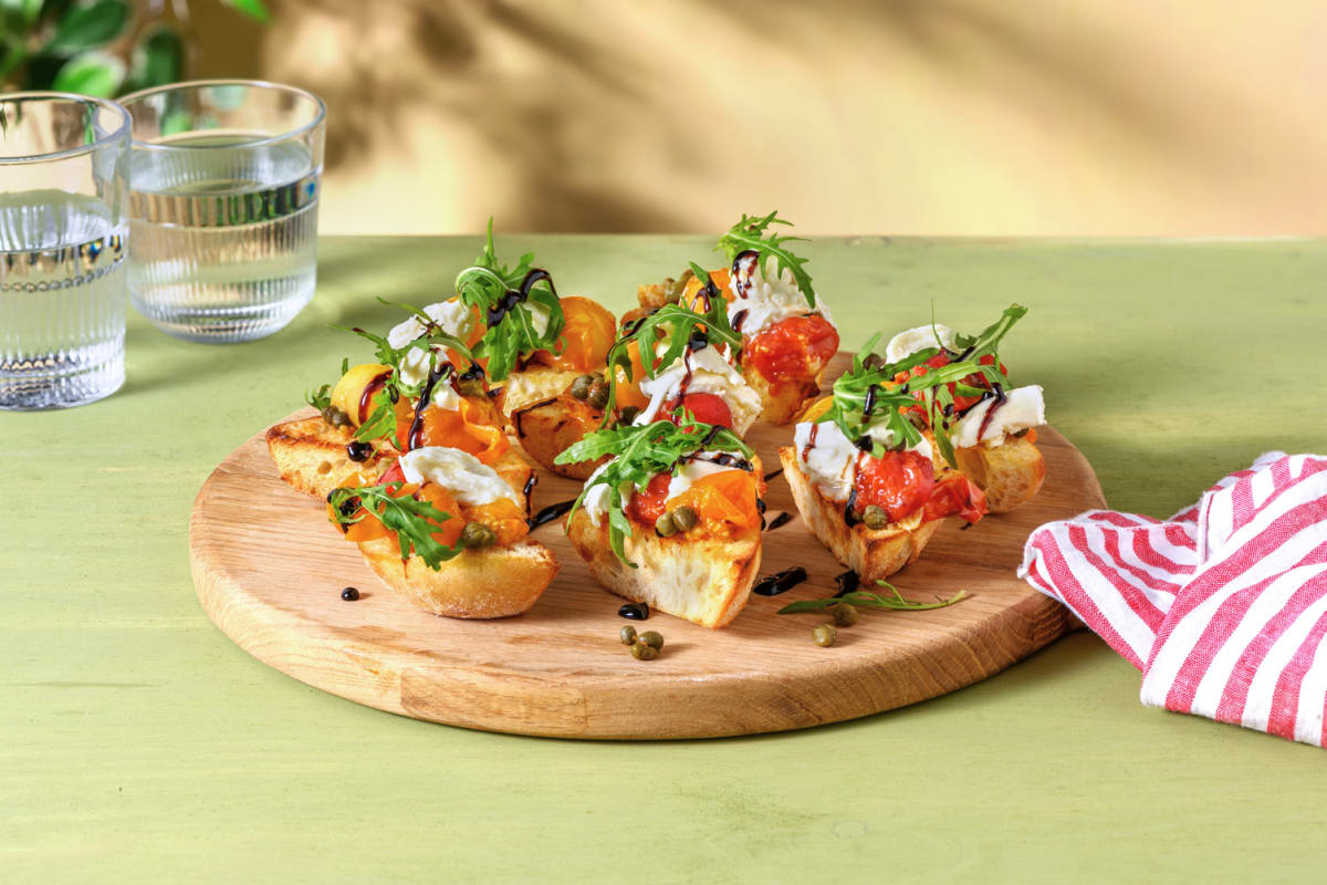 Mozzarella and Roasted Tomato Bruschetta