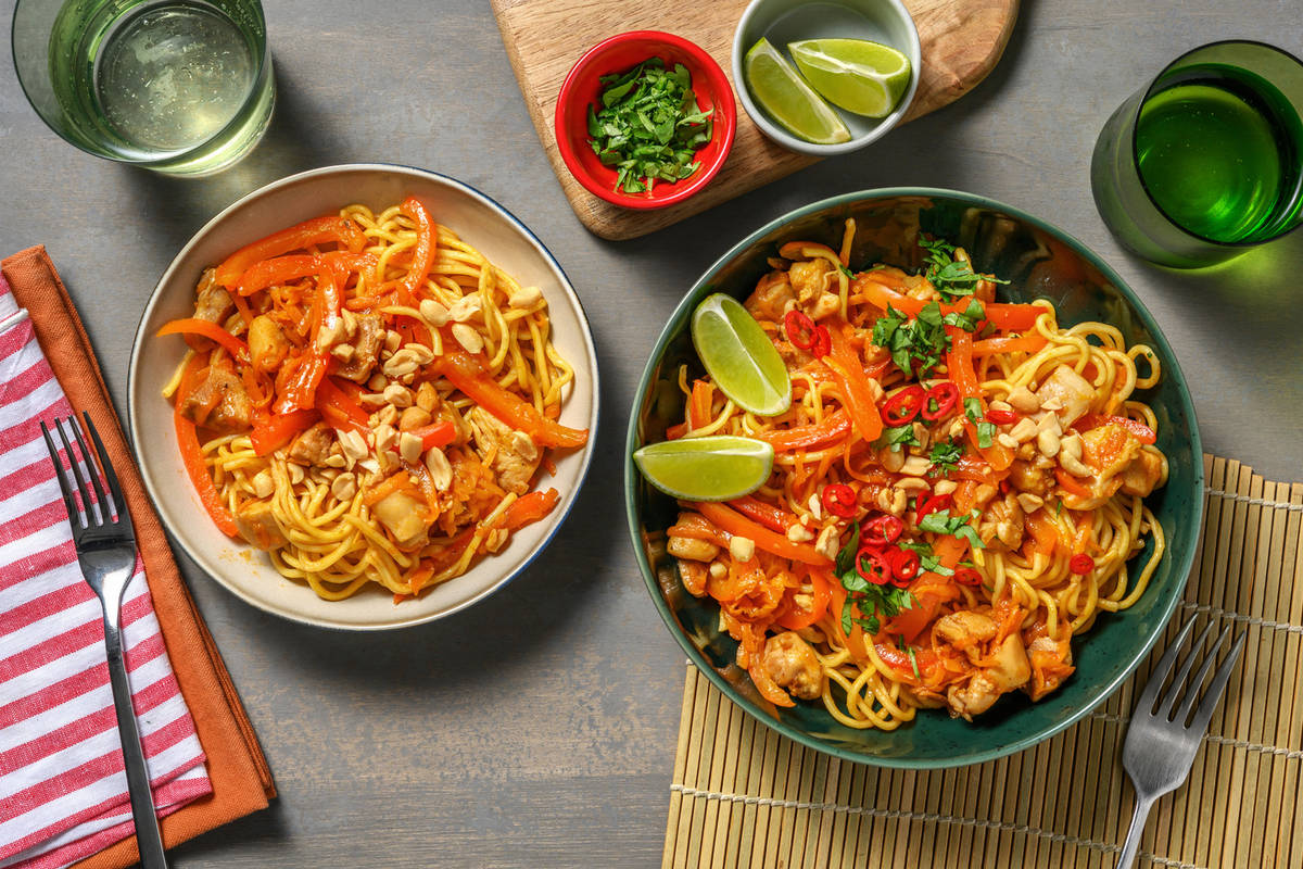 Sticky Diced Chicken Breast Noodle StirFry Recipe HelloFresh