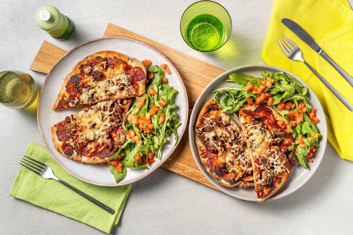 Italian Inspired Sausage and Bacon Naanizza