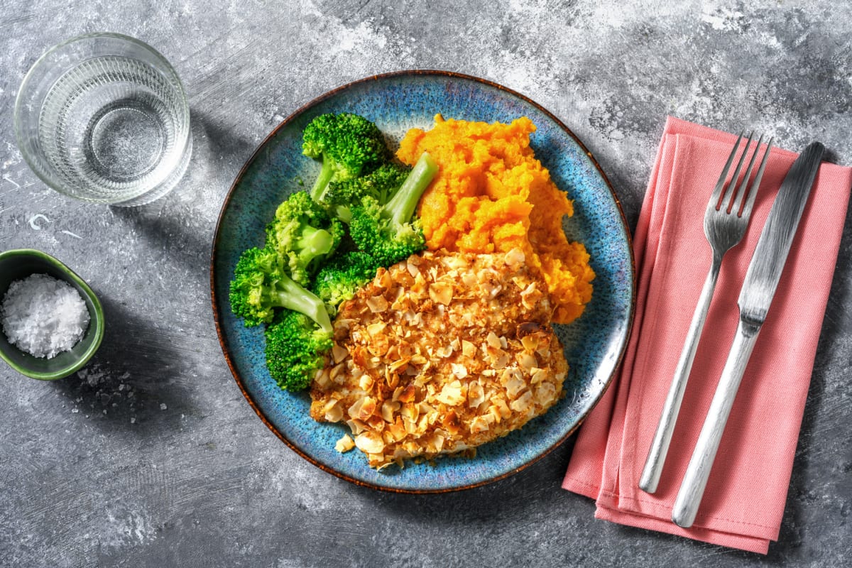 Pollo crujiente con rebozado de almendras