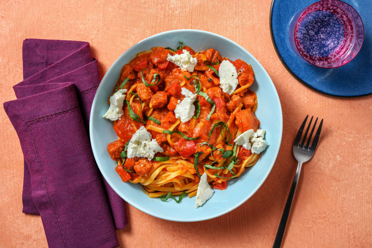 One pot pasta : linguine & chorizo !