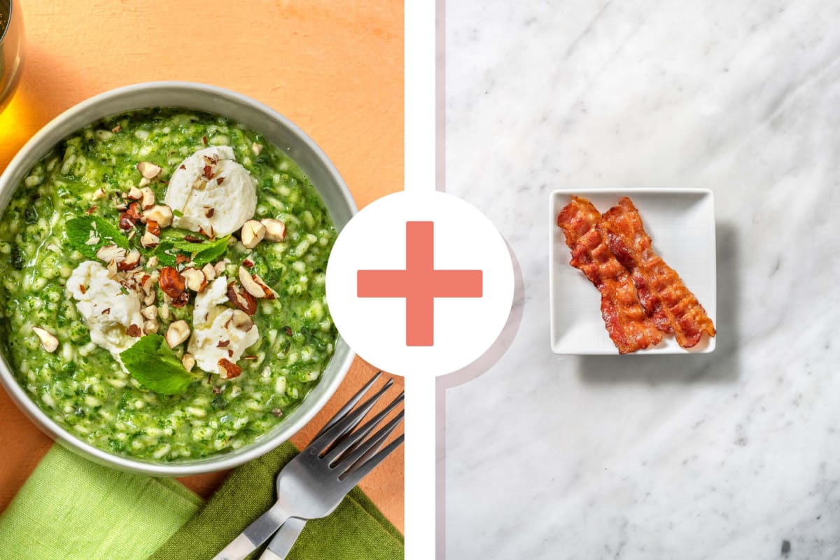 Risotto cremoso con pancetta croccante