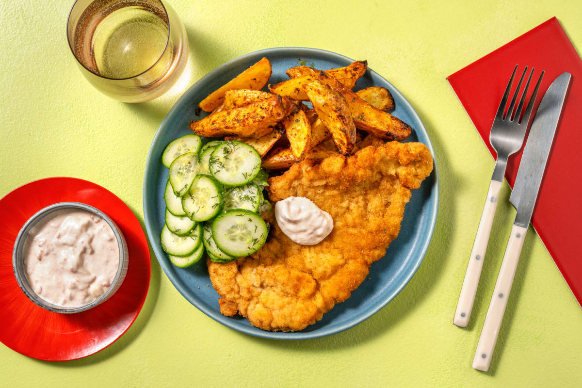Schnitzel mit Ofenkartoffeln