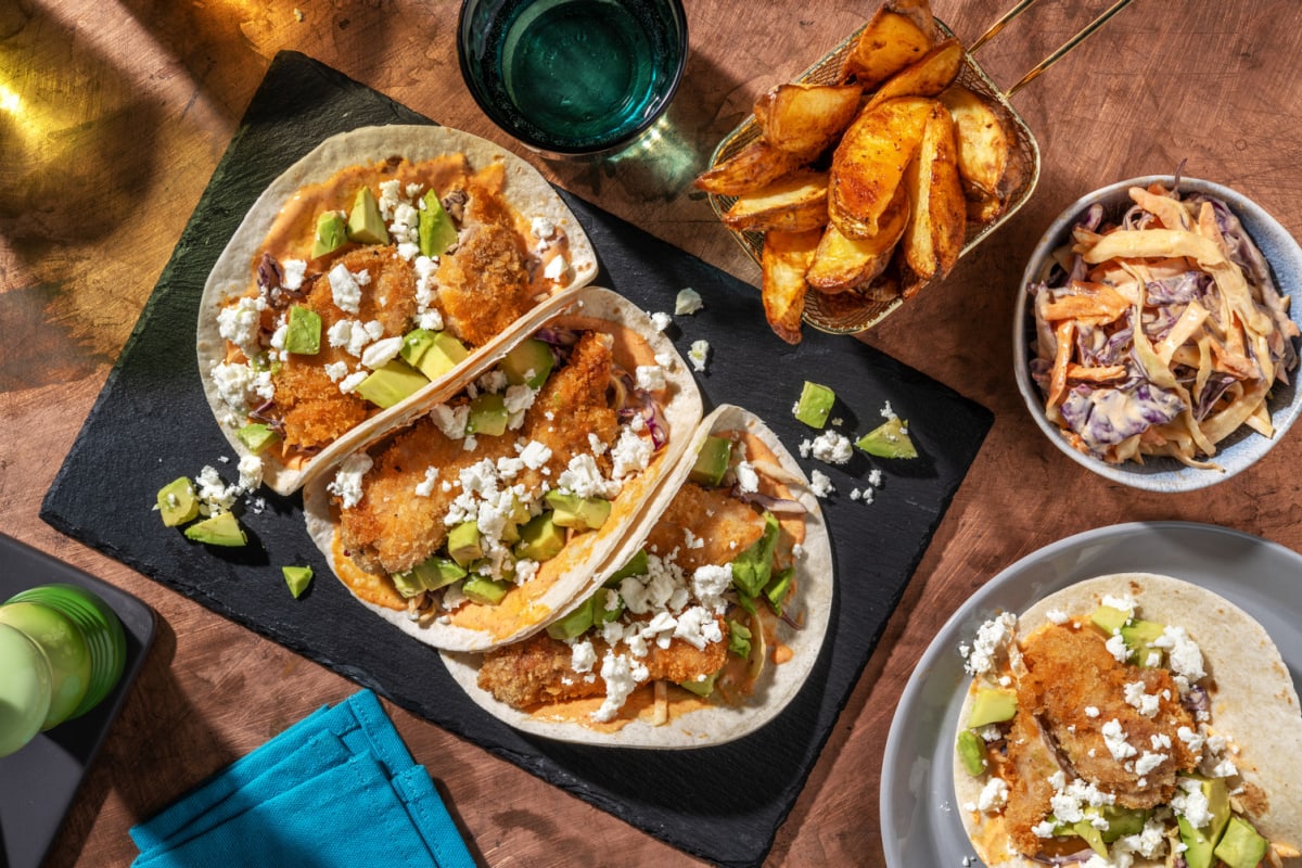 Crispy Breaded Cheesy Chipotle BBQ Chicken Tacos