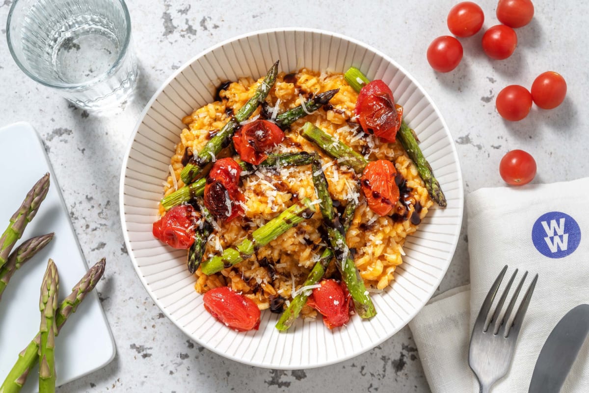 Roasted Tenderstem® Broccoli and Baby Plum Tomato Risotto