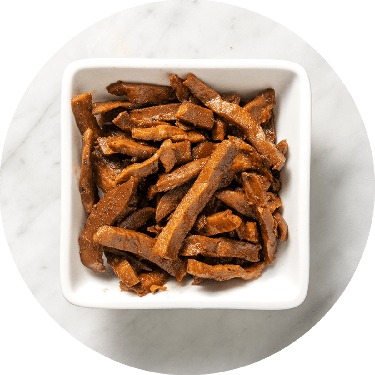 Vegetarische runderstukjes als extra