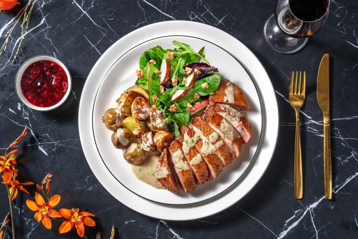 Duck with lingonberry