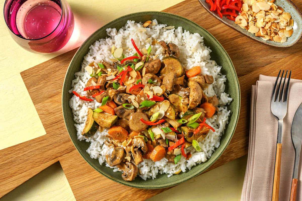 Indisches Korma Curry mit grüne Bohnen