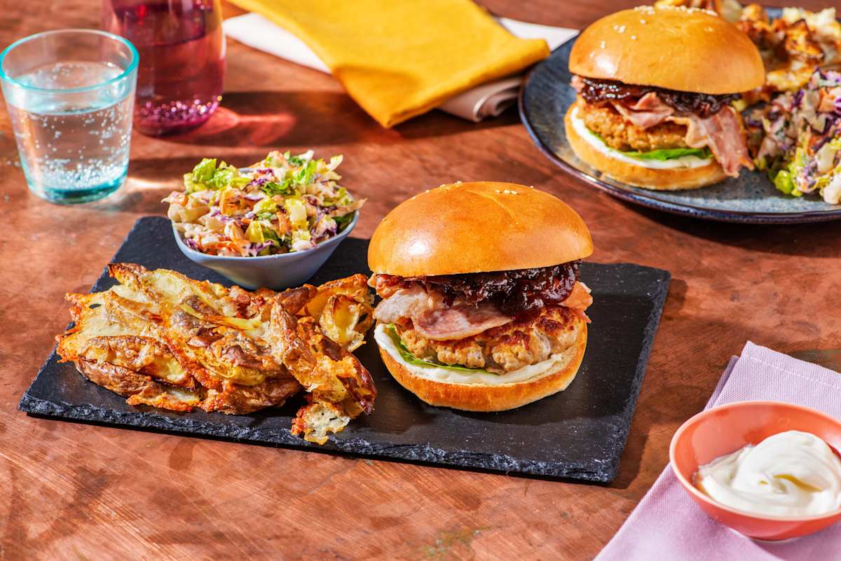 Loaded Sausage and Bacon Cheeseburger