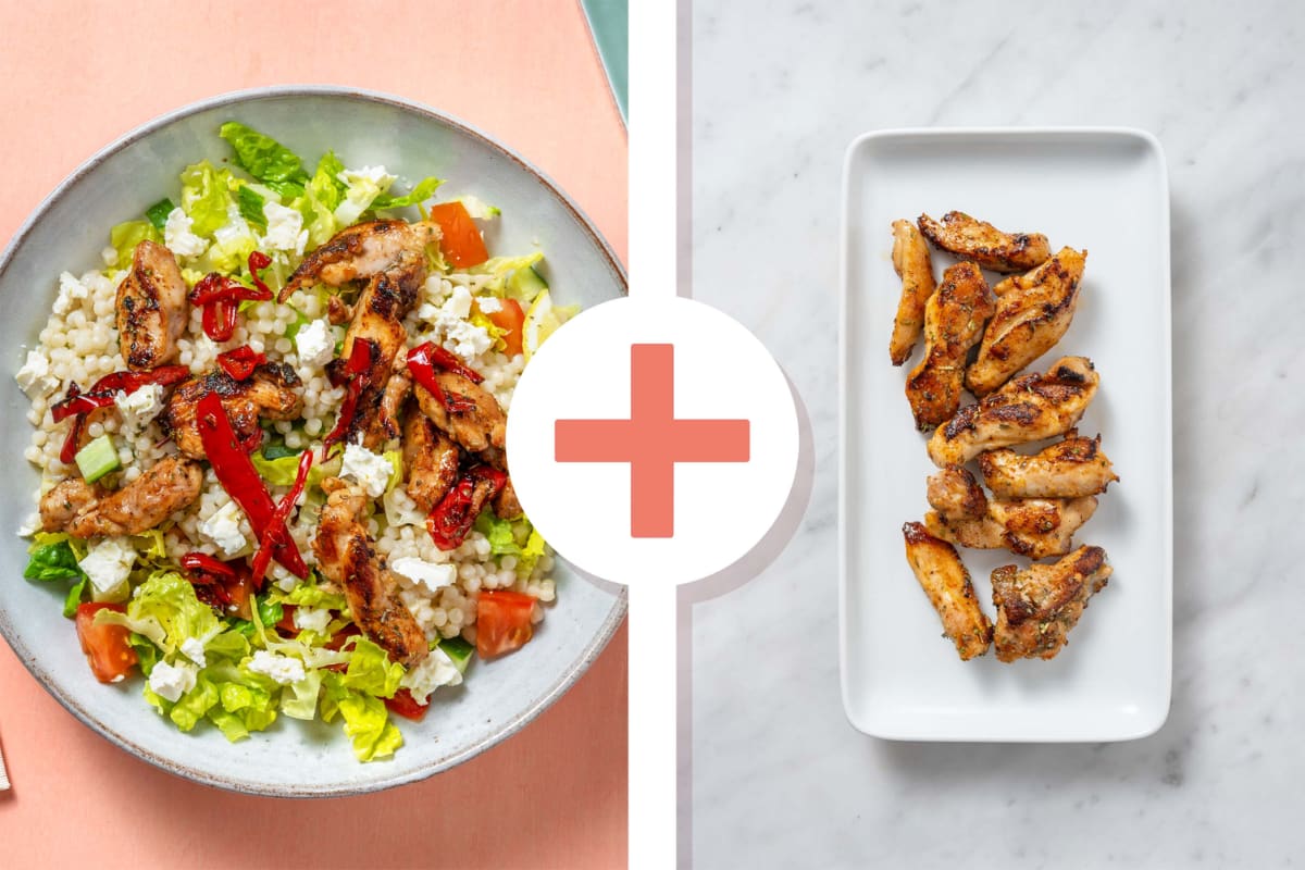 Double protein - Salade grecque et émincé de poulet en double portion