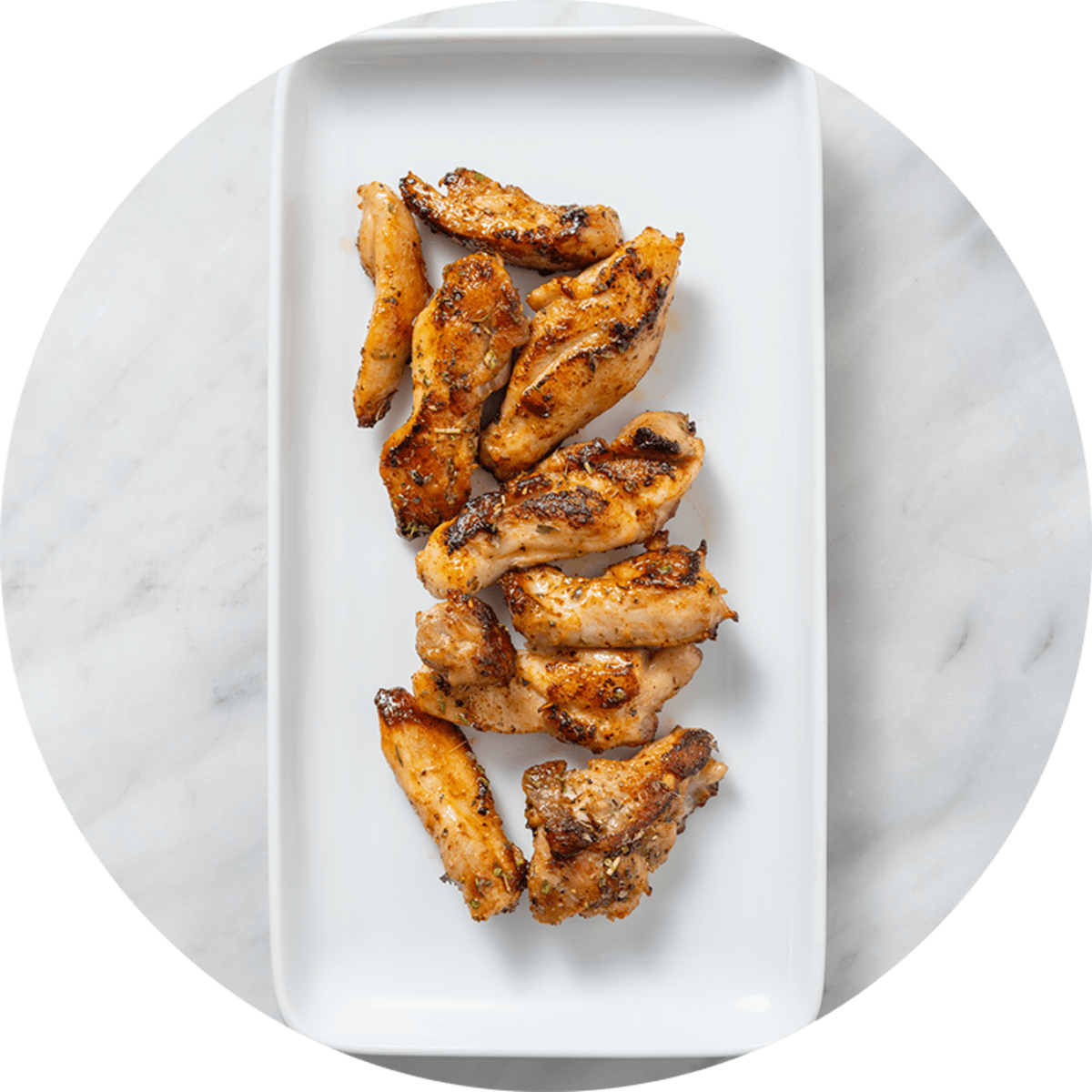 Émincé de cuisses de poulet marinées en extra