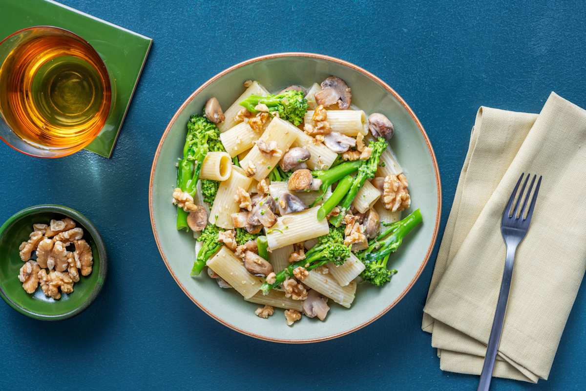 Quick Creamy Truffle and Mushroom Rigatoni 