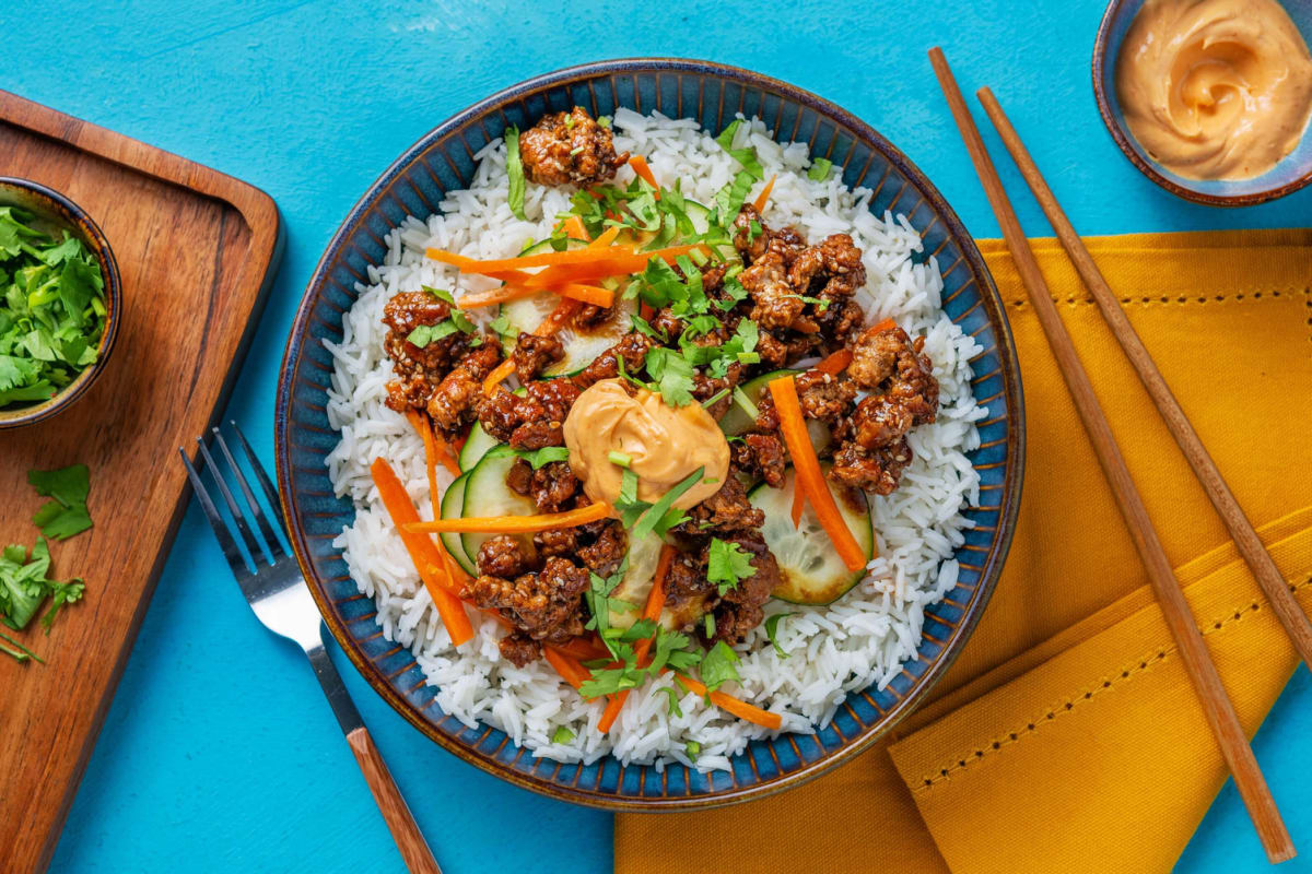 Riso Jasmine e carne stile Banh-Mi