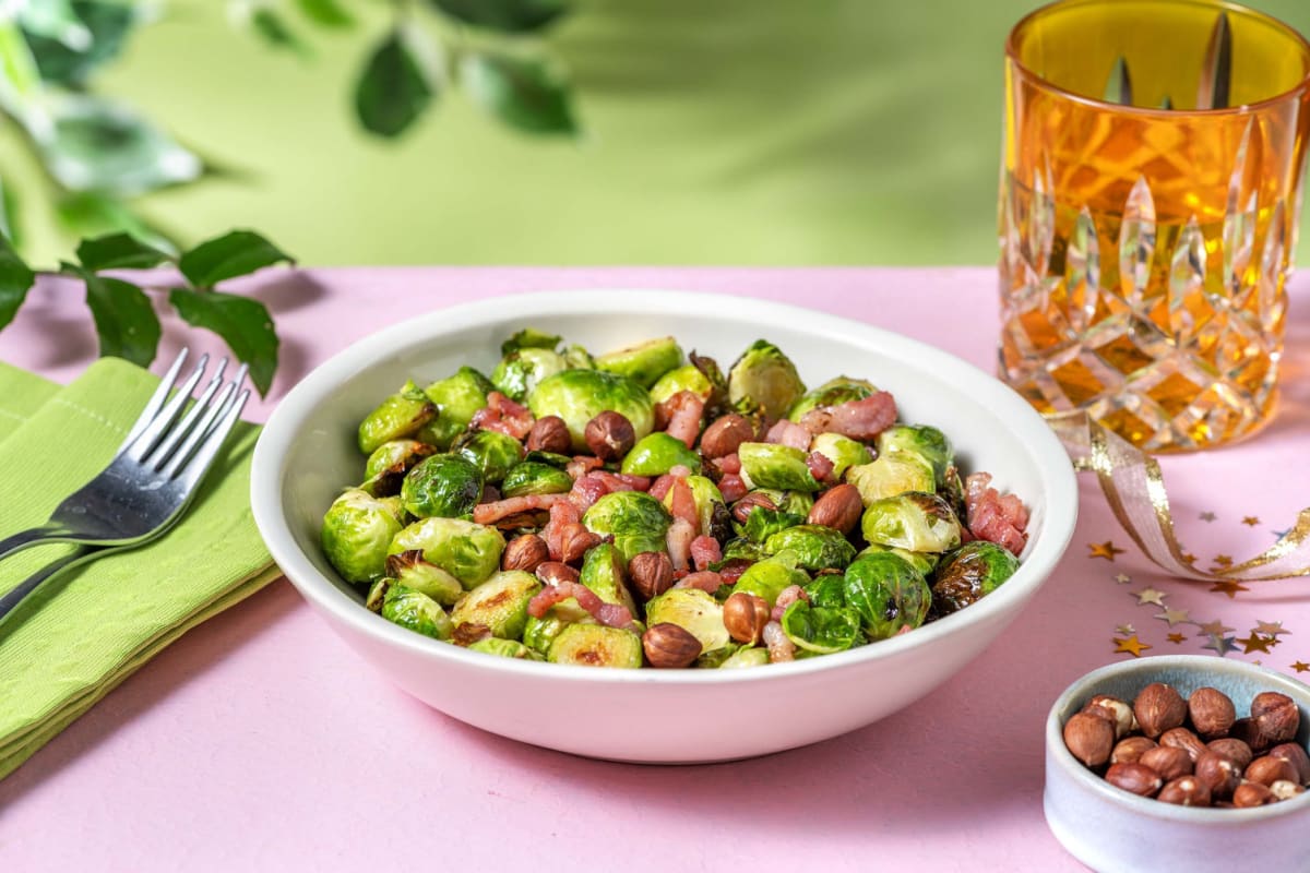 Festive Honey Bacon Sprouts