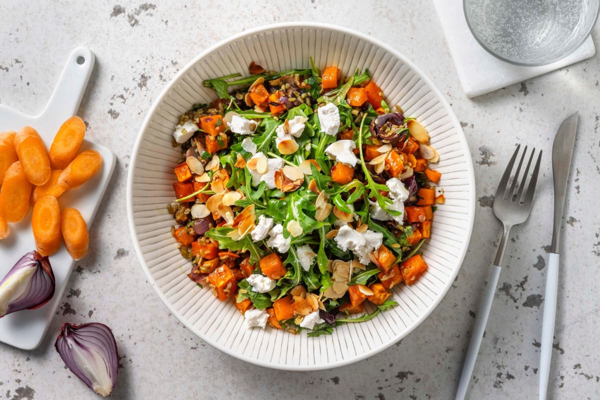 Bowl oriental : freekeh, chèvre frais & menthe