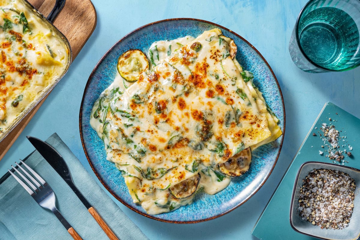 Vegetarische lasagne met courgette en spinazie