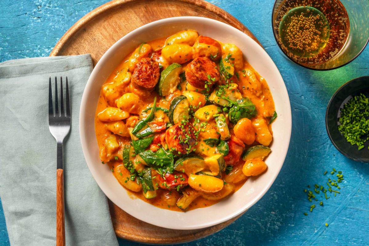 Pannstekt gnocchi och chorizo