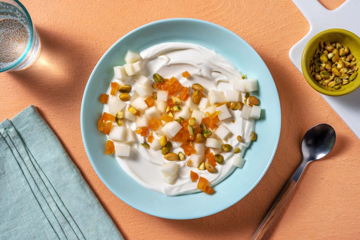 Box 5: Griekse yoghurt met peer