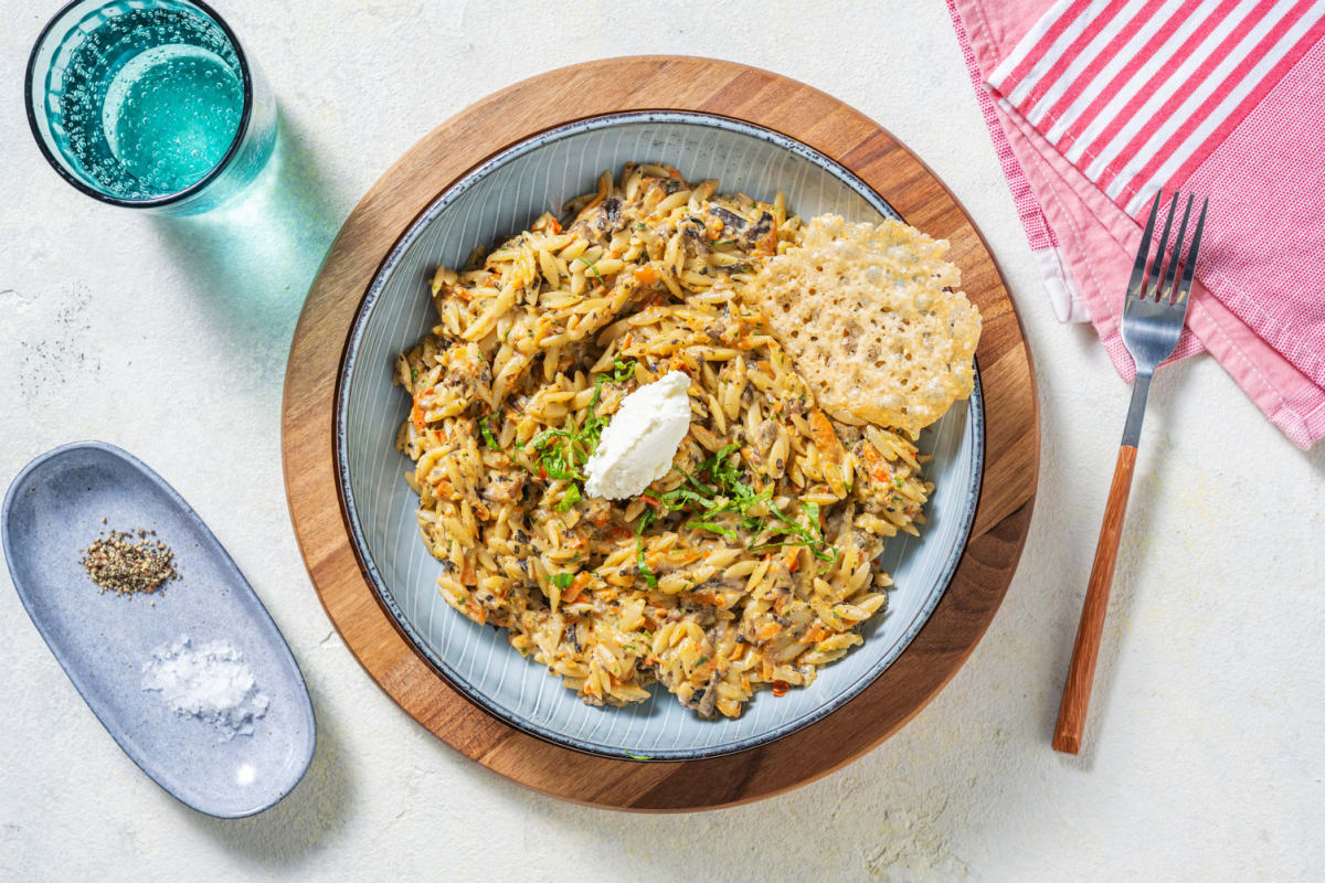 Orzo mit selbst gemachtem Calabrese Pesto