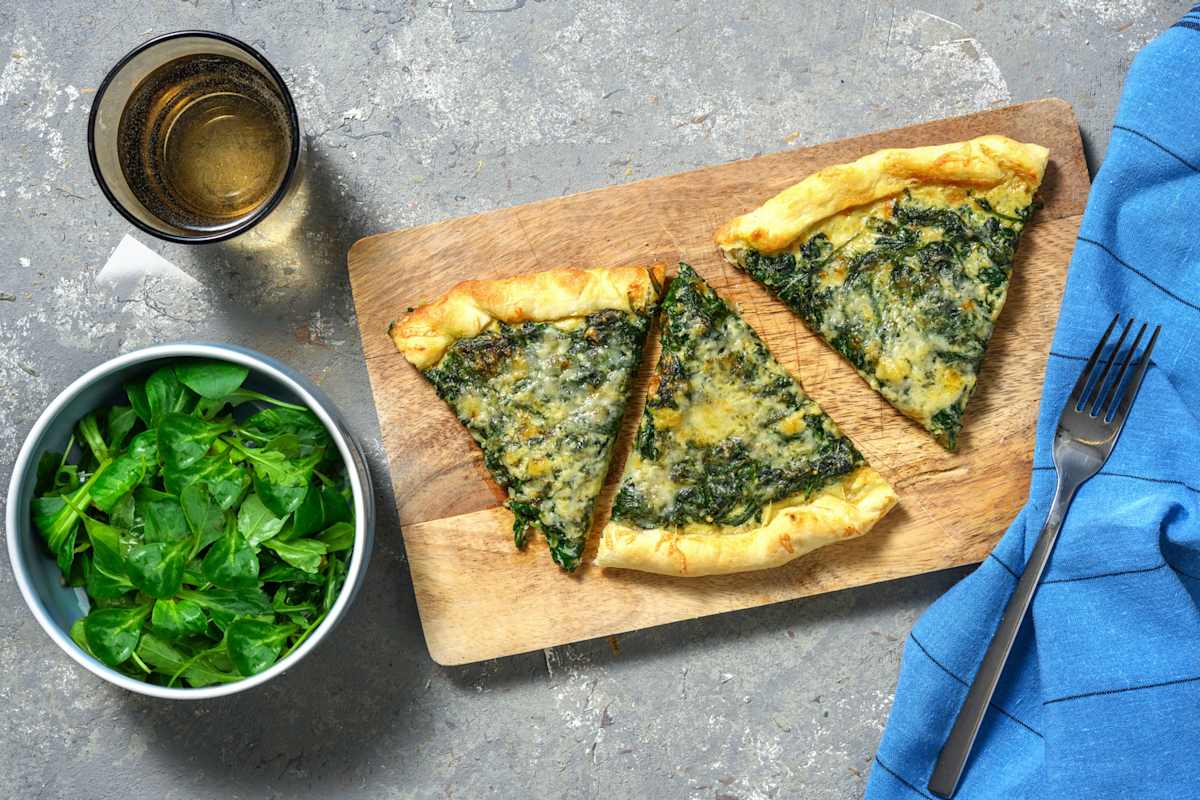 Tarte fine gouda-épinards à l'ancienne