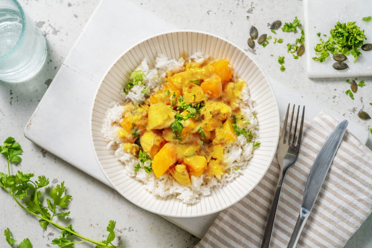 Poulet doré au curry & à la mangue