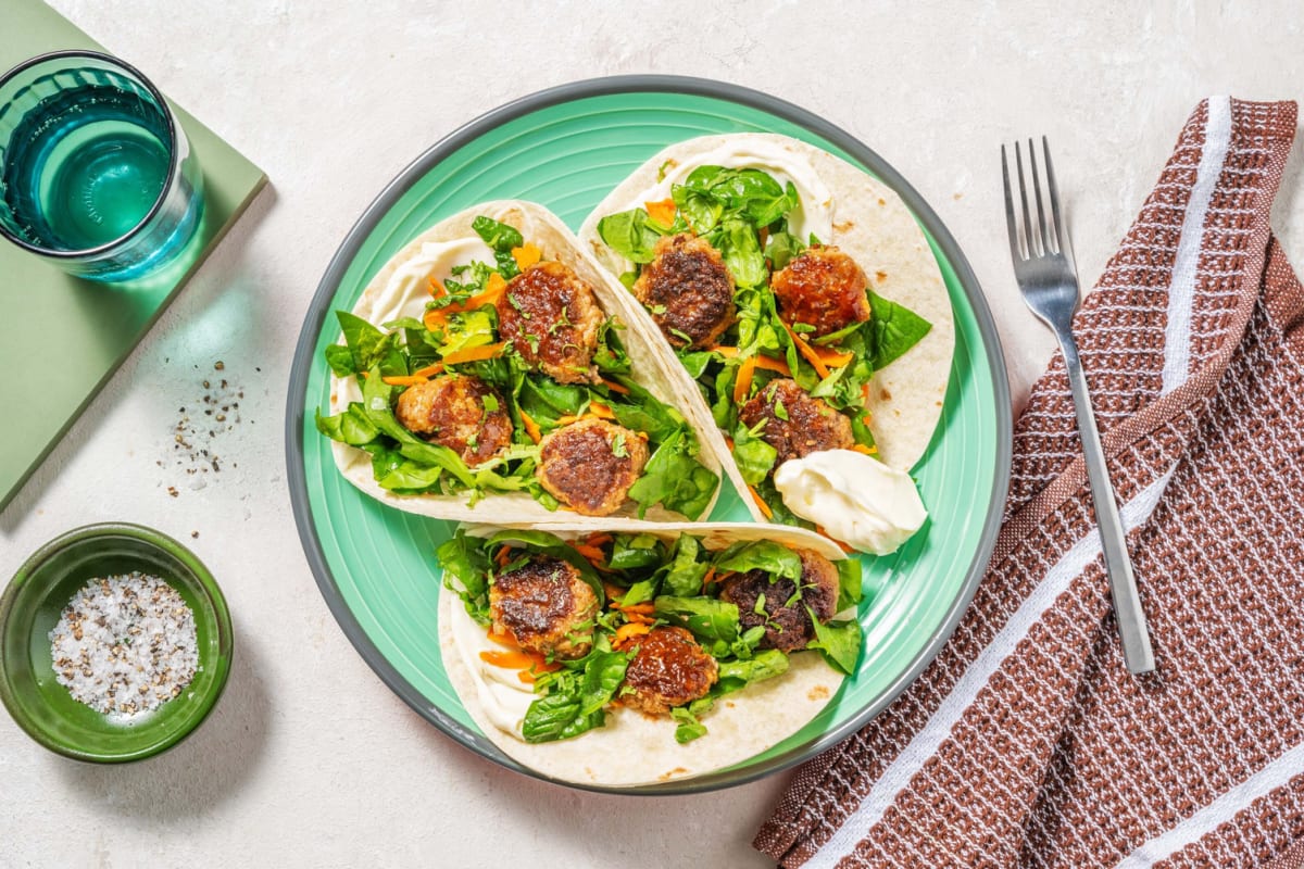 Tortillas ripiene di polpettine di carne 