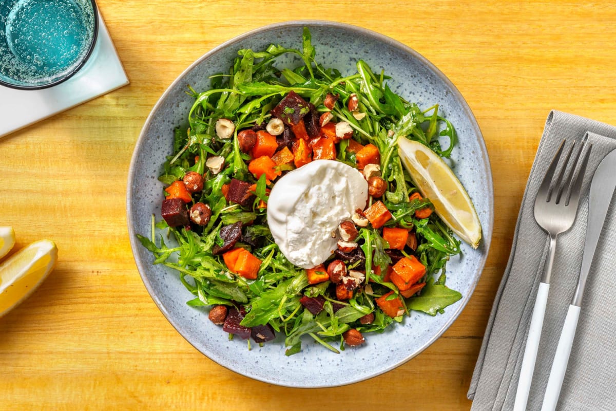 Salade de patate douce, betterave & buffala