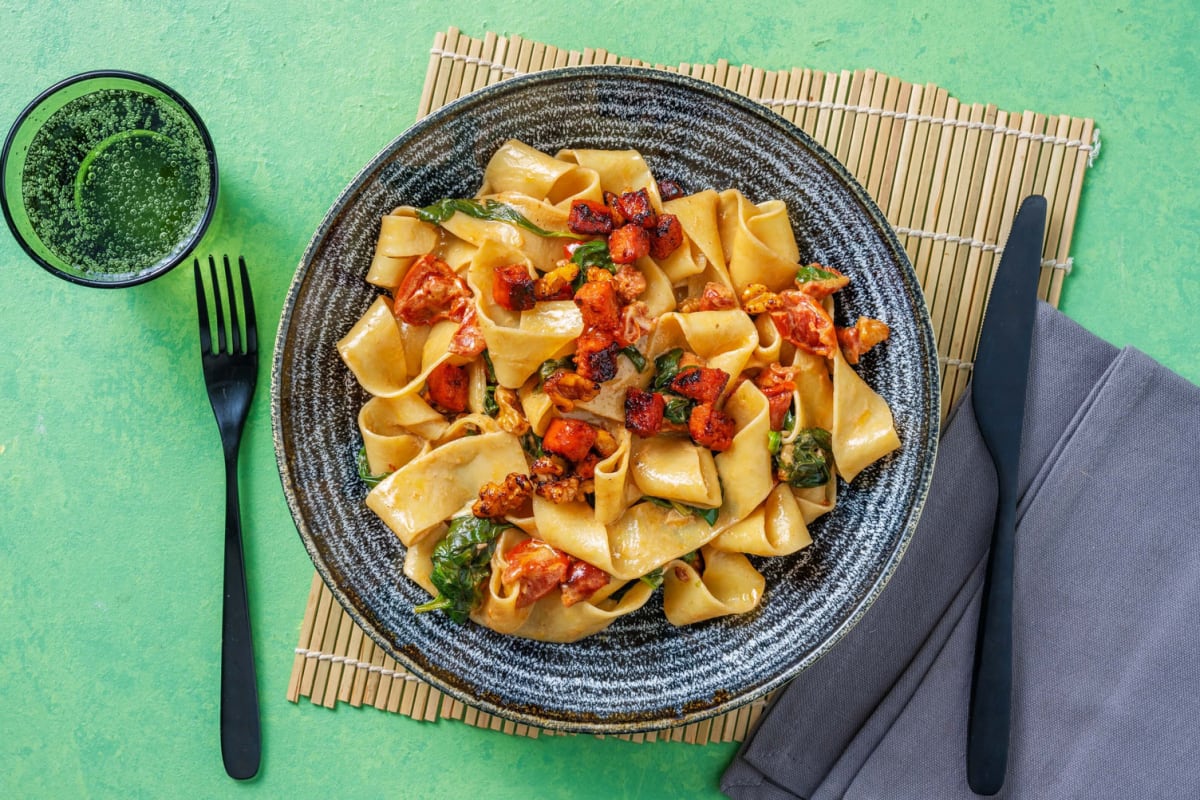 Linguine à la crème & chorizo