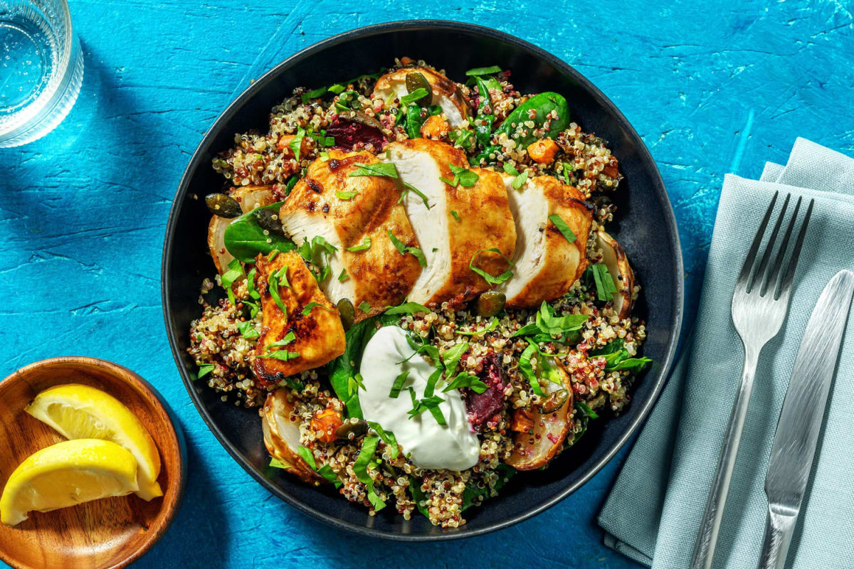 Warm chicken salad
