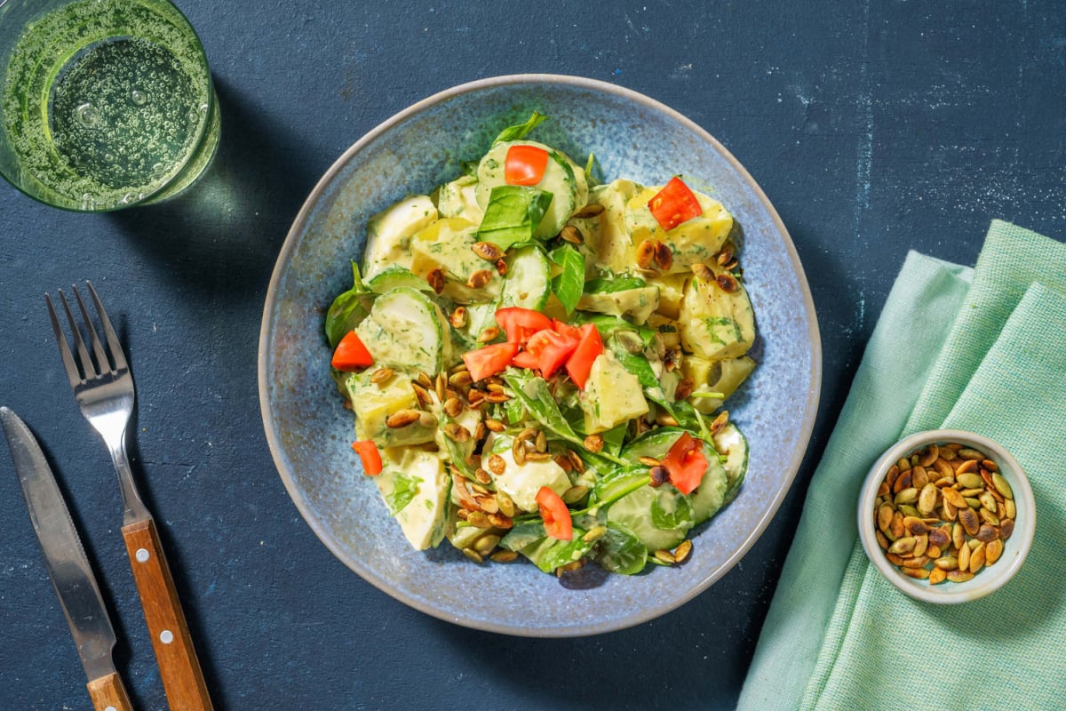 Warmer Kartoffelsalat mit Mozzarella und Tomaten 