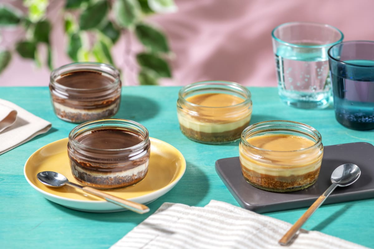Gü Double Chocolate & Vanilla Cheesecakes and Gü Salted Caramel Cheesecakes Variety Bundle