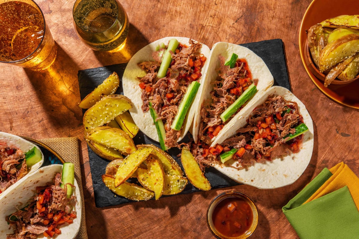 Crispy Chinese Style Duck Tacos