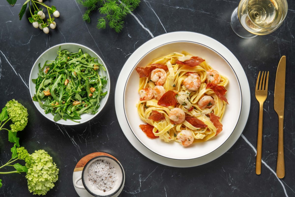 Creamy King Prawn and Tarragon Tagliatelle 