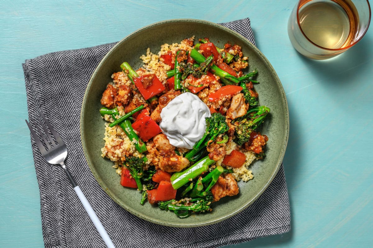 Quick Spiced Chicken Breast and Pepper Bulgur