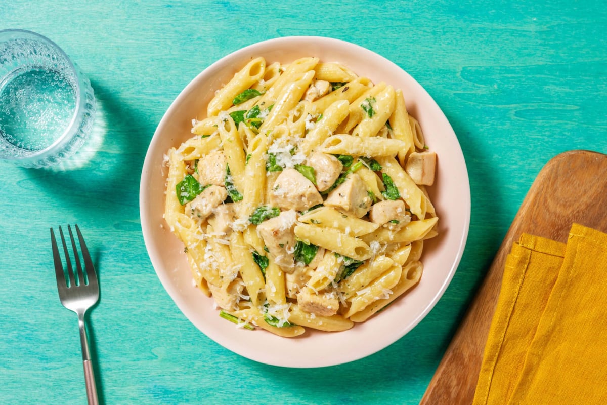 Eenpanspasta kip Alfredo