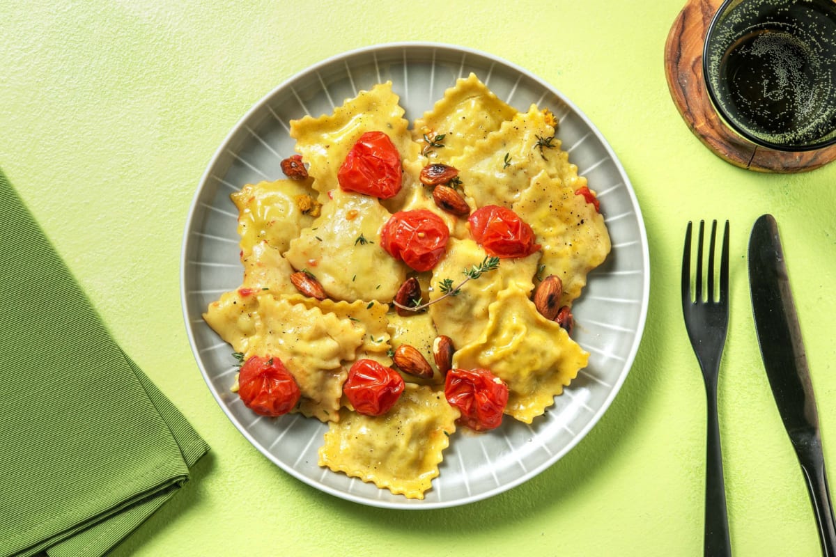 Ravioli di nasello al burro, timo e limone