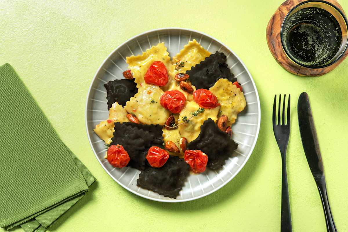 Ravioli di nasello al timo e pomodorini dolci