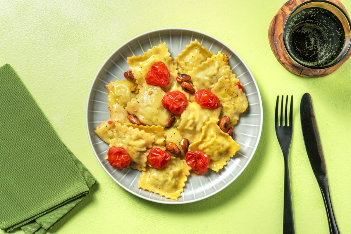 Ravioli di nasello al timo e pomodorini dolci